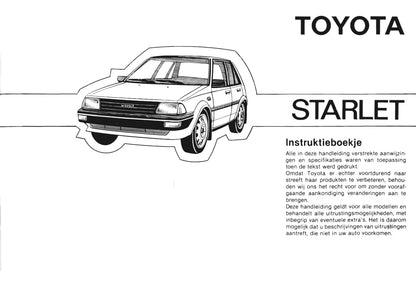 1984-1989 Toyota Starlet Manuel du propriétaire | Néerlandais