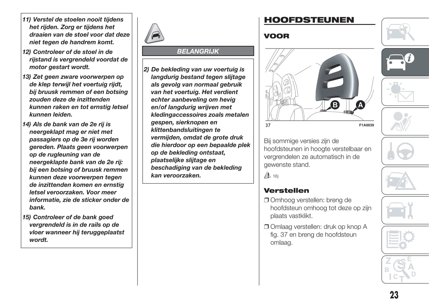 2014-2015 Fiat Ducato Owner's Manual | Dutch