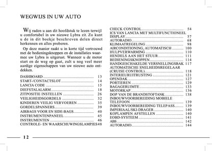 1995-2005 Lancia Lybra Manuel du propriétaire | Néerlandais