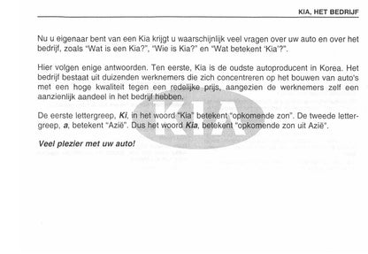 2002-2003 Kia Carens Owner's Manual | Dutch