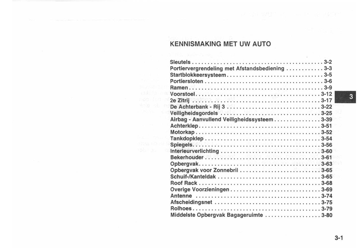 2002-2003 Kia Carens Owner's Manual | Dutch