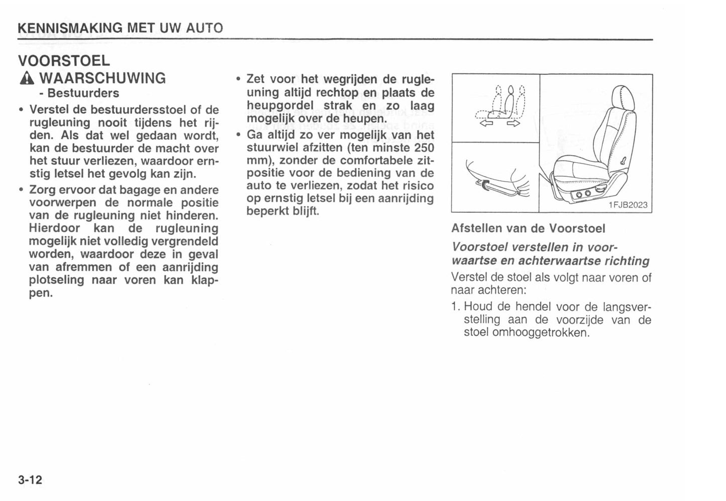 2002-2003 Kia Carens Owner's Manual | Dutch