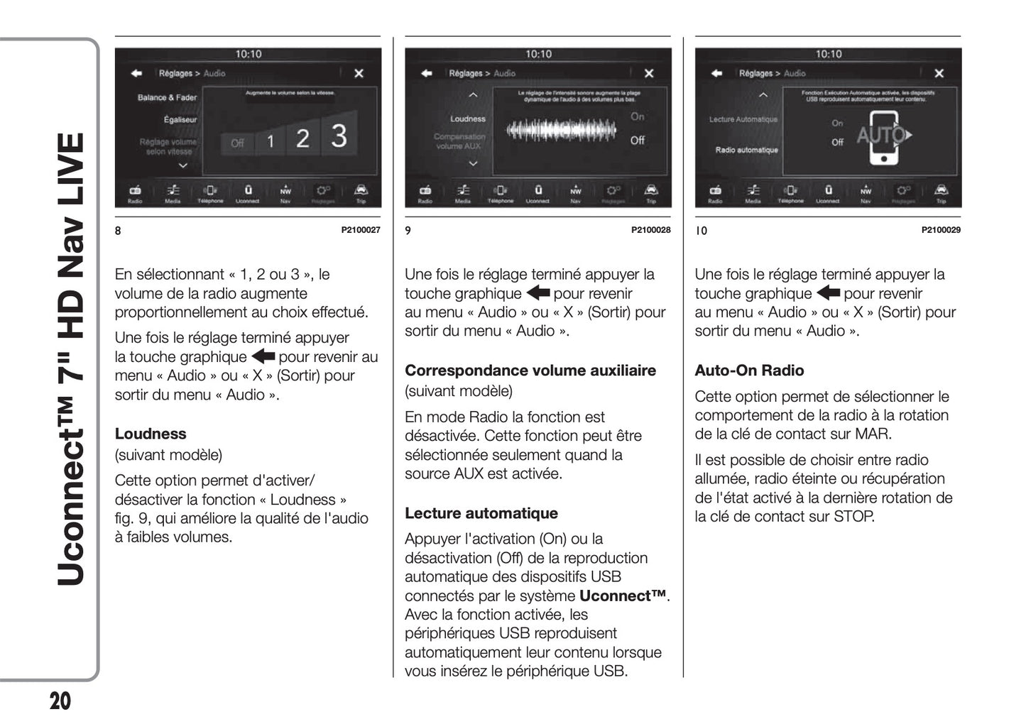 Fiat 500 & 500 Cabrio Uconnect Radio Nav 7.0 Guide d'utilisation 2017 - 2018