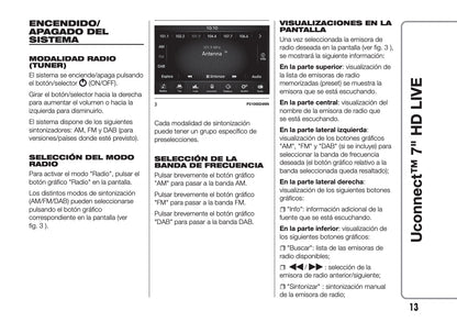 Abarth 595 Uconnect Radio 7.0 Instrucciones 2016 - 2018