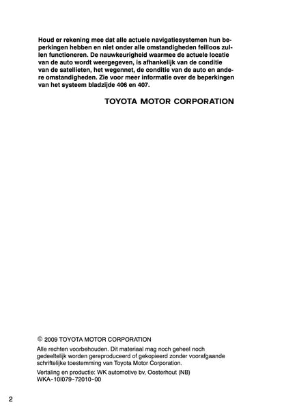 Toyota Land Cruiser HDD Navigatiesysteem Handleiding 2010