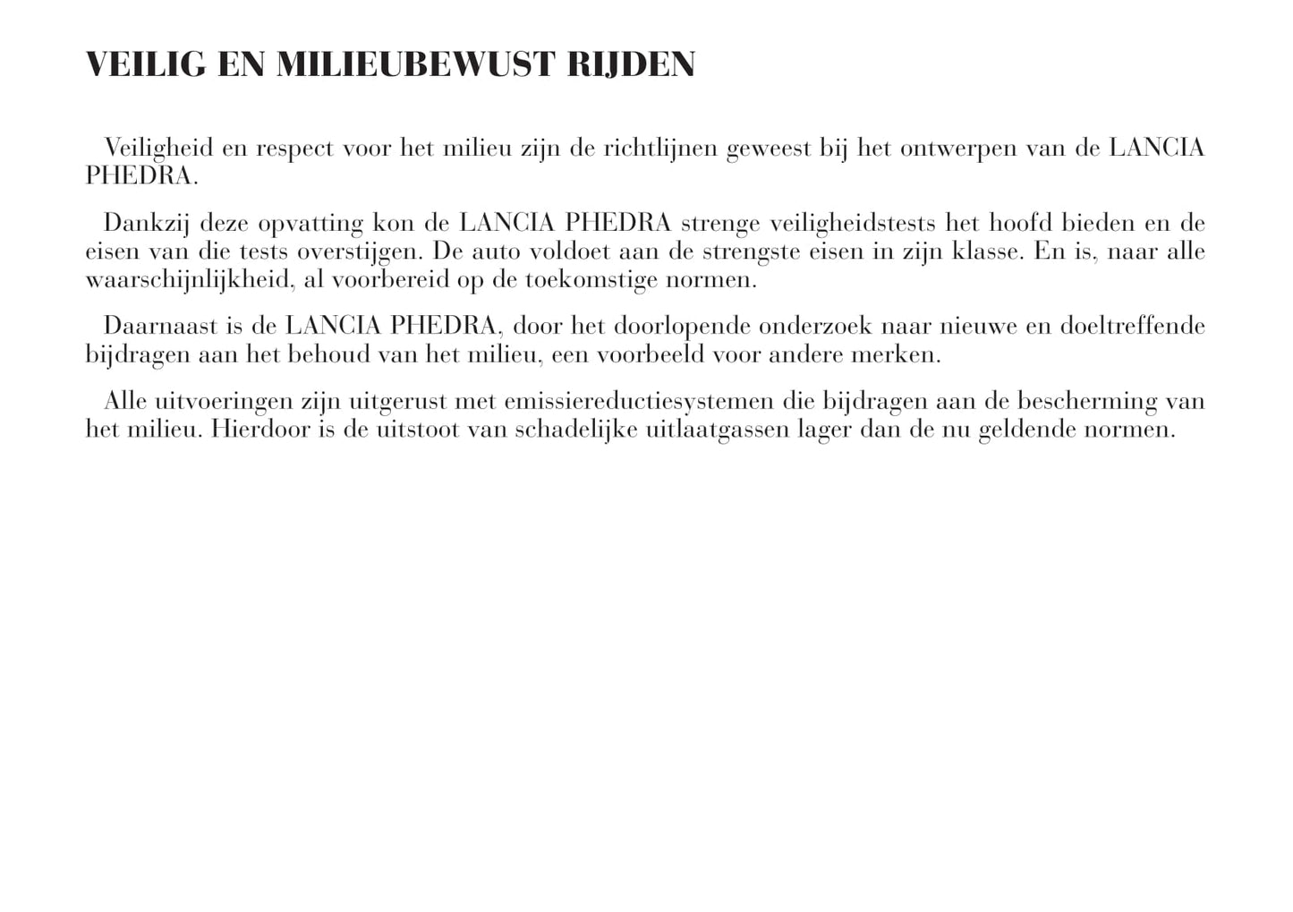 2002-2008 Lancia Phedra Owner's Manual | Dutch