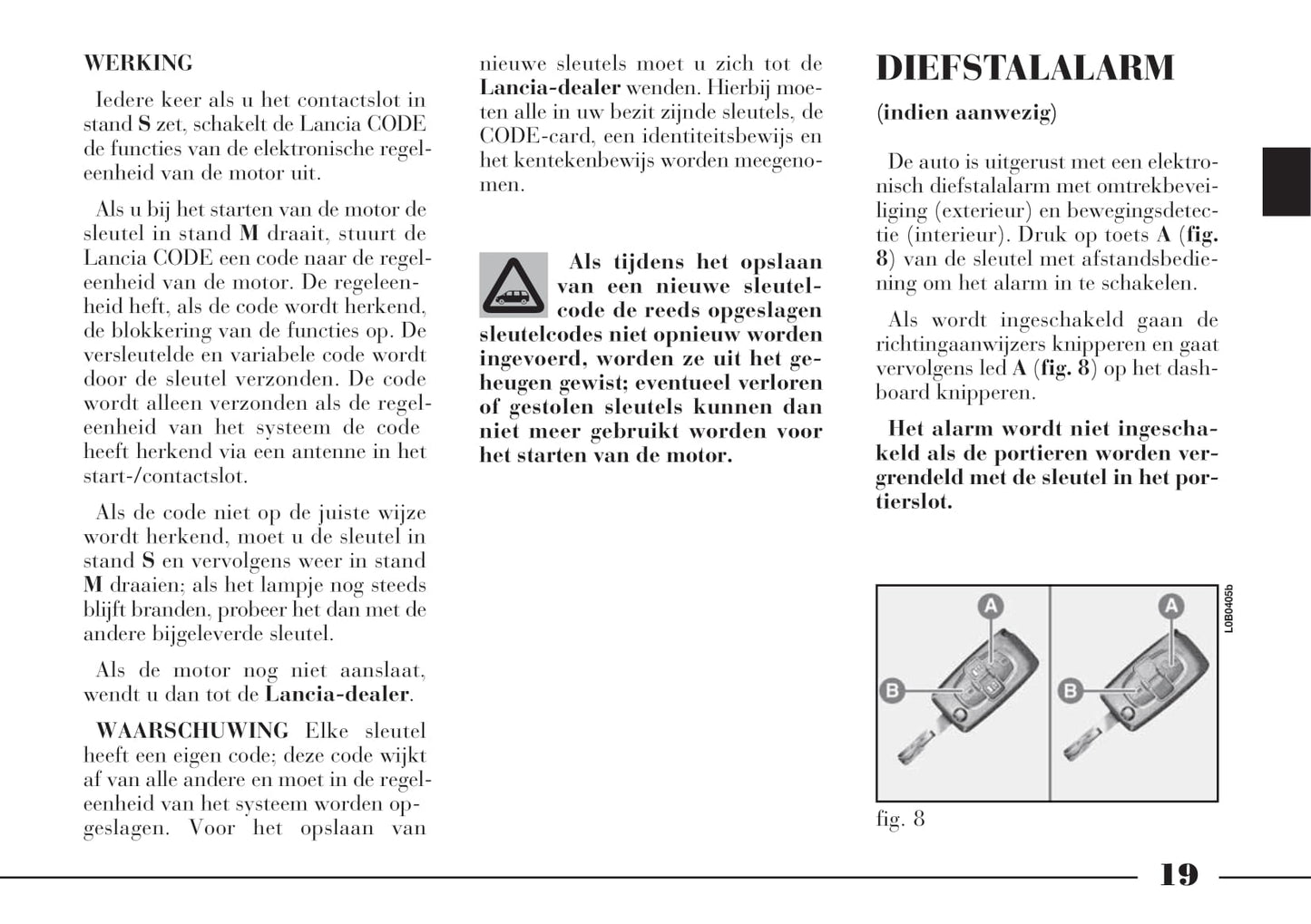 2002-2008 Lancia Phedra Owner's Manual | Dutch