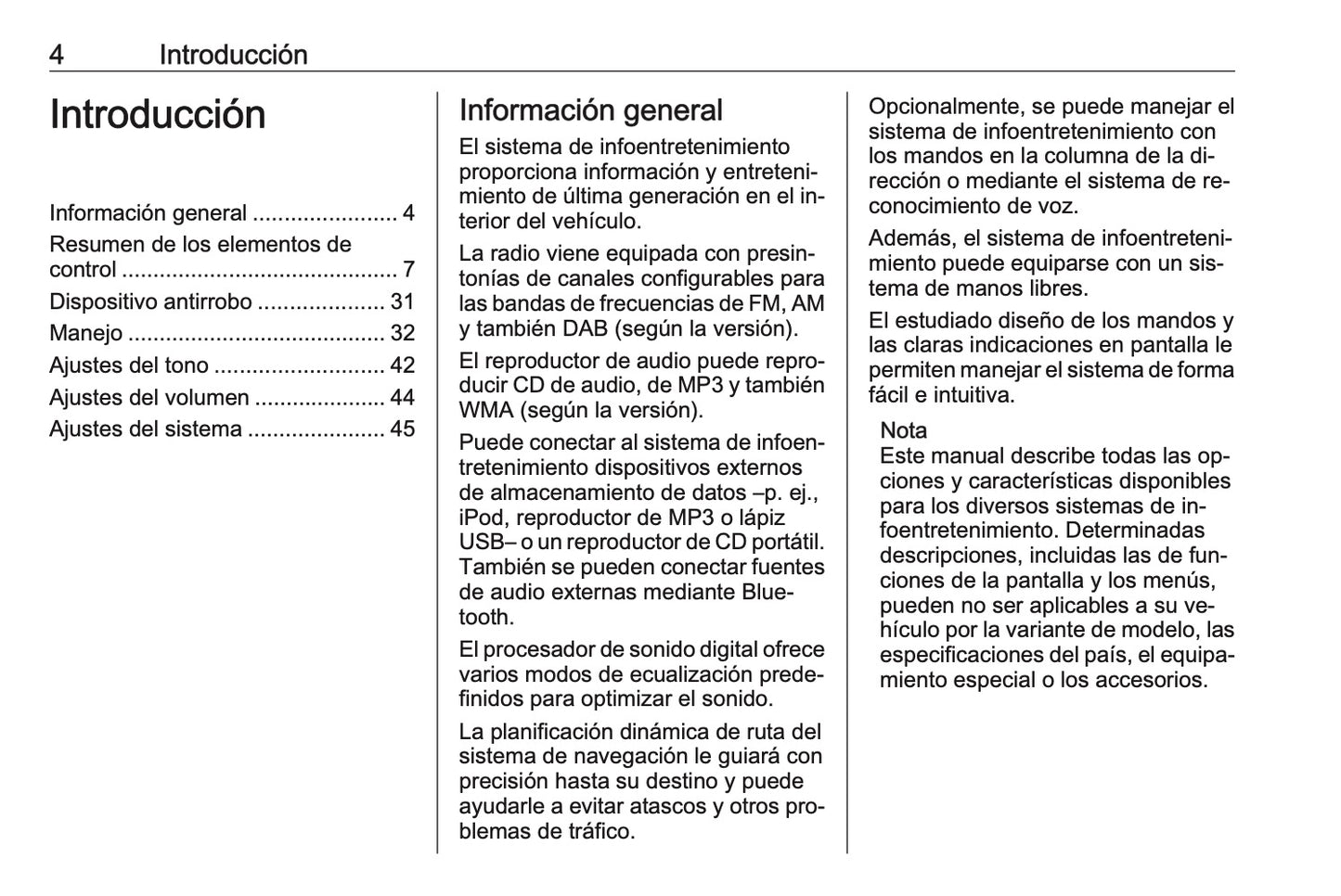 Opel Movano Manual de infoentretenimiento 2011 - 2014