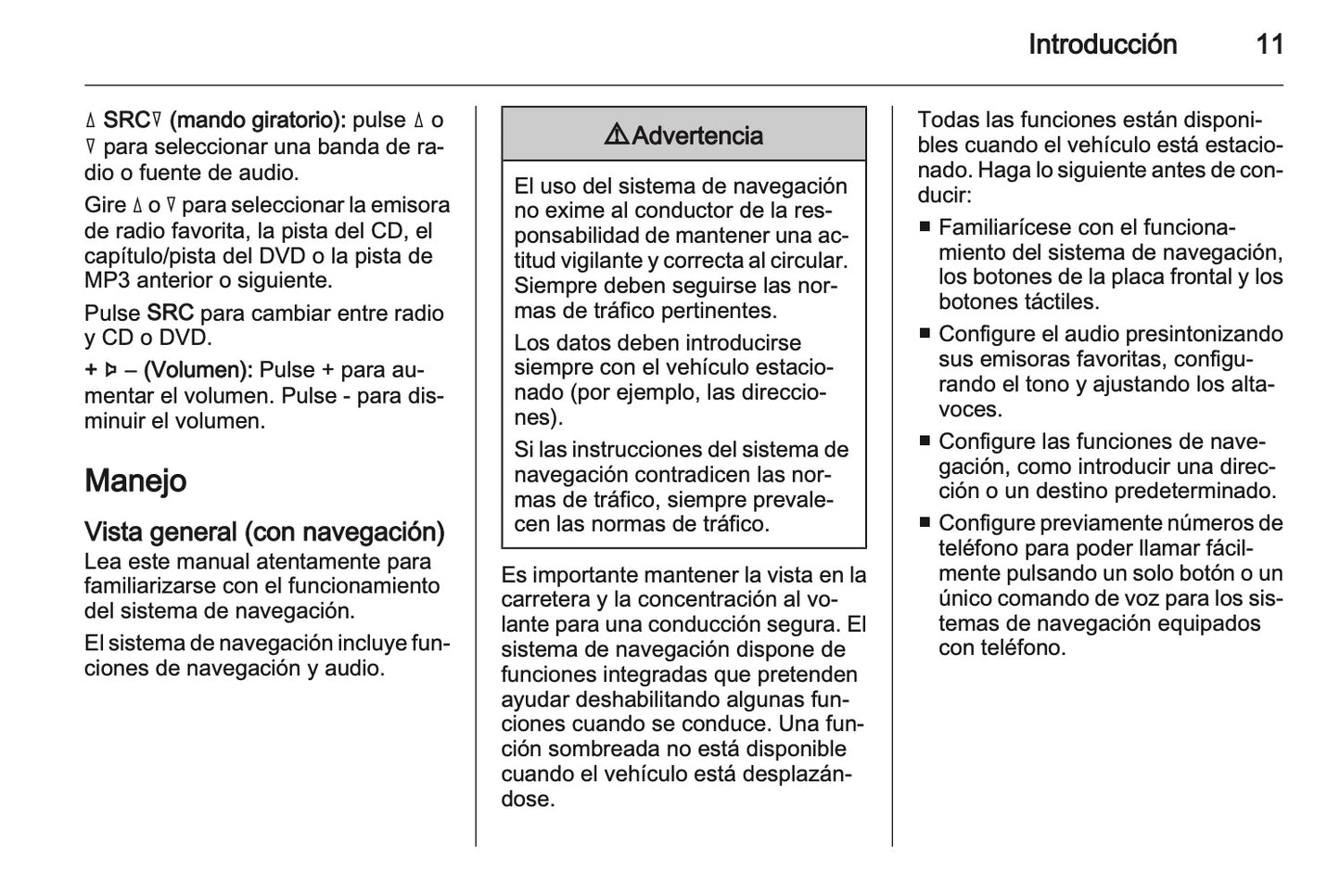 Opel Ampera Manual de infoentretenimiento 2011 - 2015