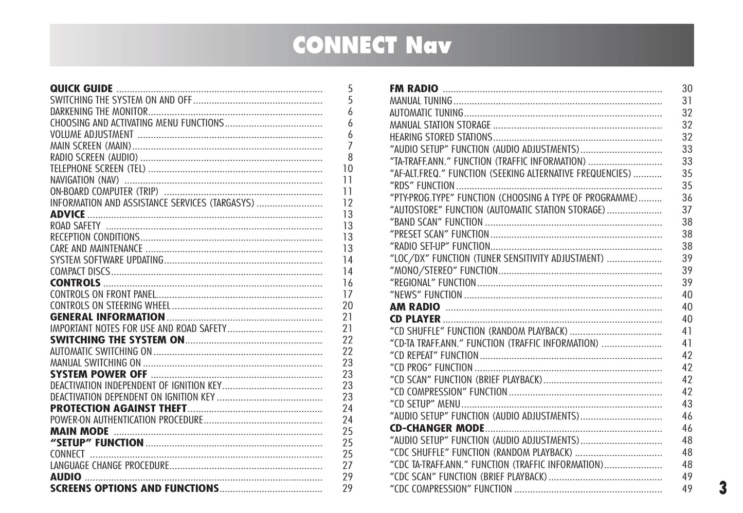 Alfa Romeo Connect Nav (+) Owner's Manual