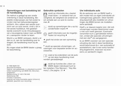 2000-2001 BMW 3 Series Owner's Manual | Dutch