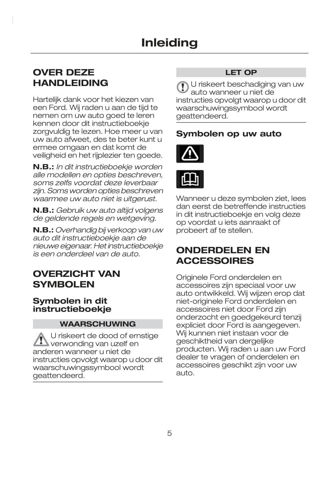 2007-2008 Ford Tourneo Connect/Transit Connect Owner's Manual | Dutch