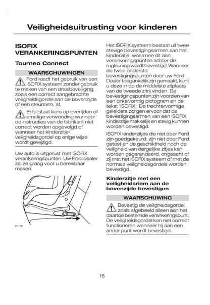 2007-2008 Ford Tourneo Connect/Transit Connect Owner's Manual | Dutch