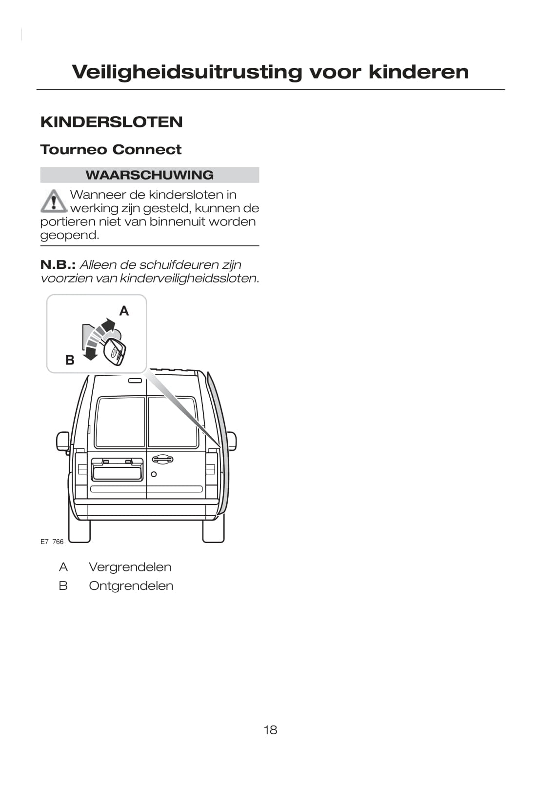 2007-2008 Ford Tourneo Connect/Transit Connect Owner's Manual | Dutch