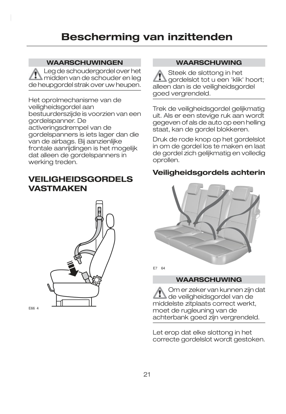 2007-2008 Ford Tourneo Connect/Transit Connect Owner's Manual | Dutch