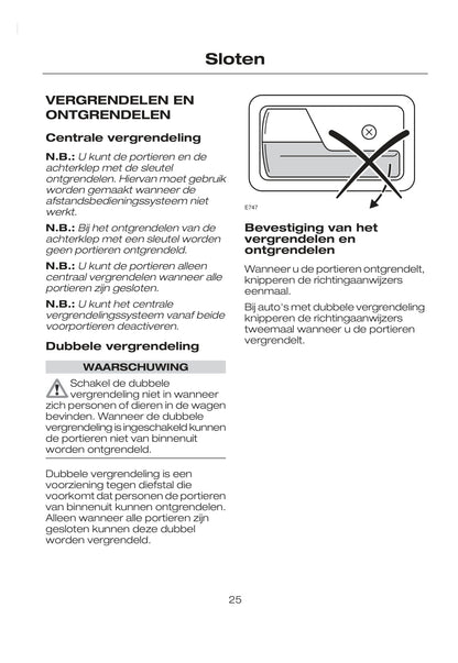 2007-2008 Ford Tourneo Connect/Transit Connect Owner's Manual | Dutch