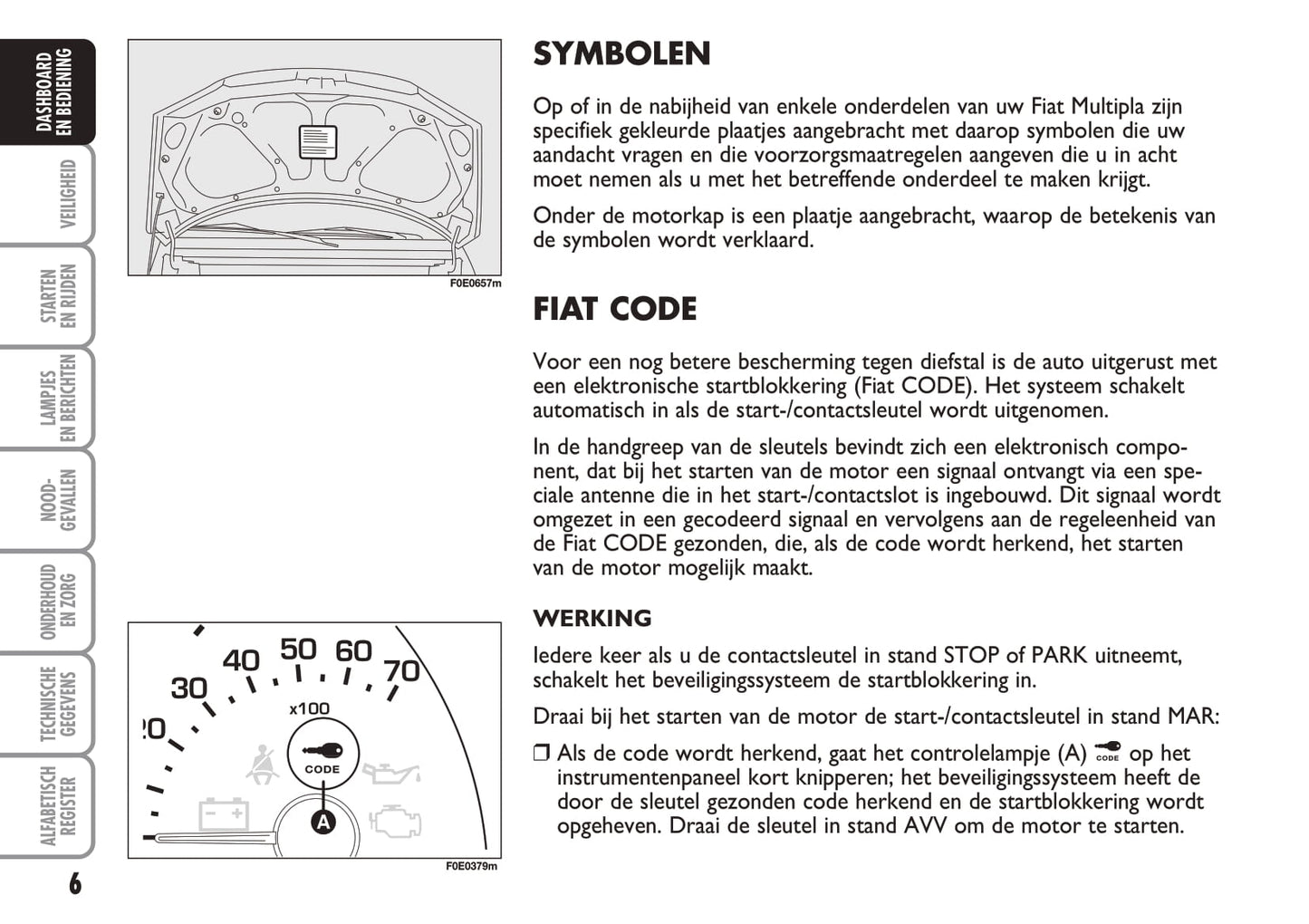 2004-2005 Fiat Multipla Owner's Manual | Dutch