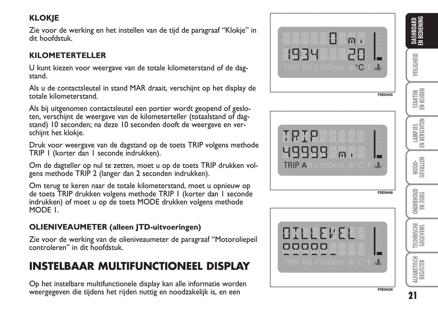 2004-2005 Fiat Multipla Owner's Manual | Dutch