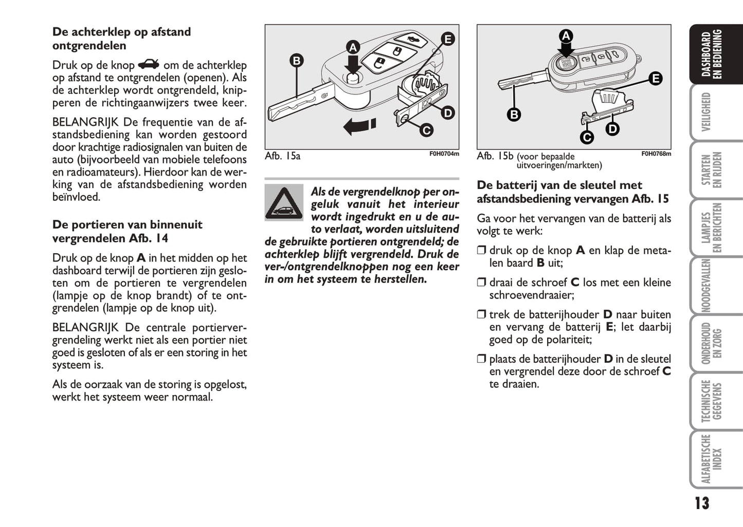 2005-2006 Fiat Idea Owner's Manual | Dutch