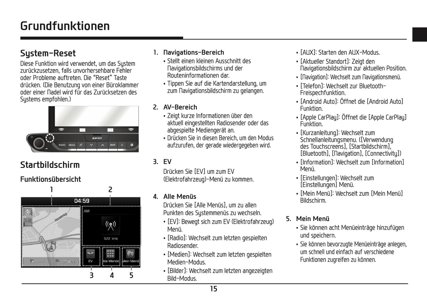 Hyundai Ioniq Electric Navigationssystem Bedienungsanleitung 2016 - 2018