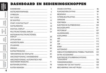 2003-2004 Fiat Punto Gebruikershandleiding | Nederlands