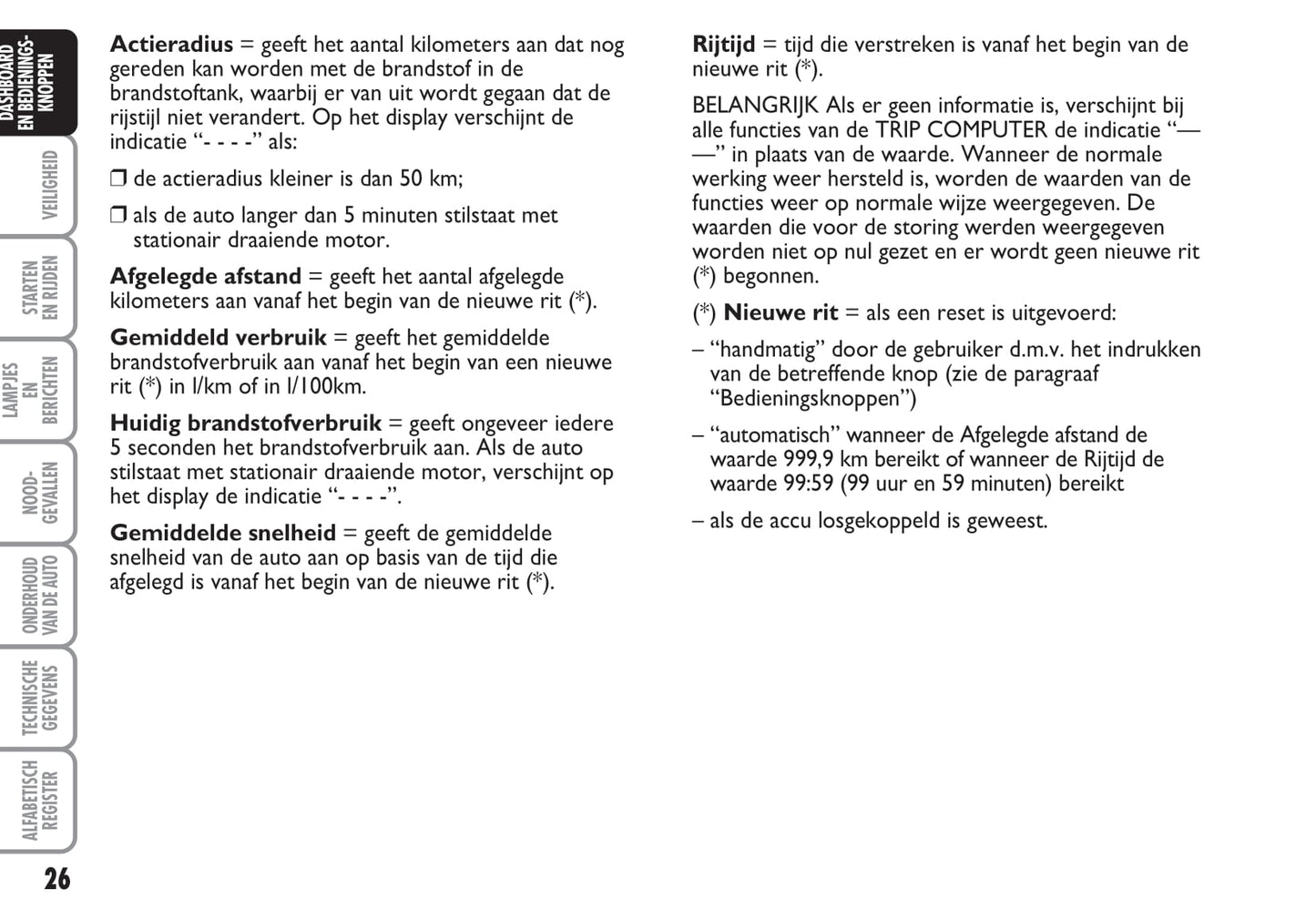 2003-2004 Fiat Punto Gebruikershandleiding | Nederlands