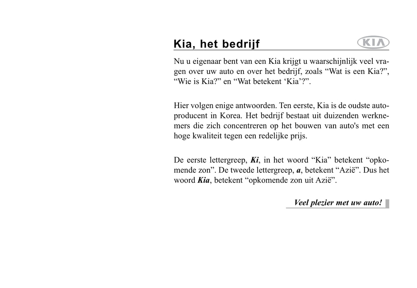 2006-2007 Kia Magentis Owner's Manual | Dutch