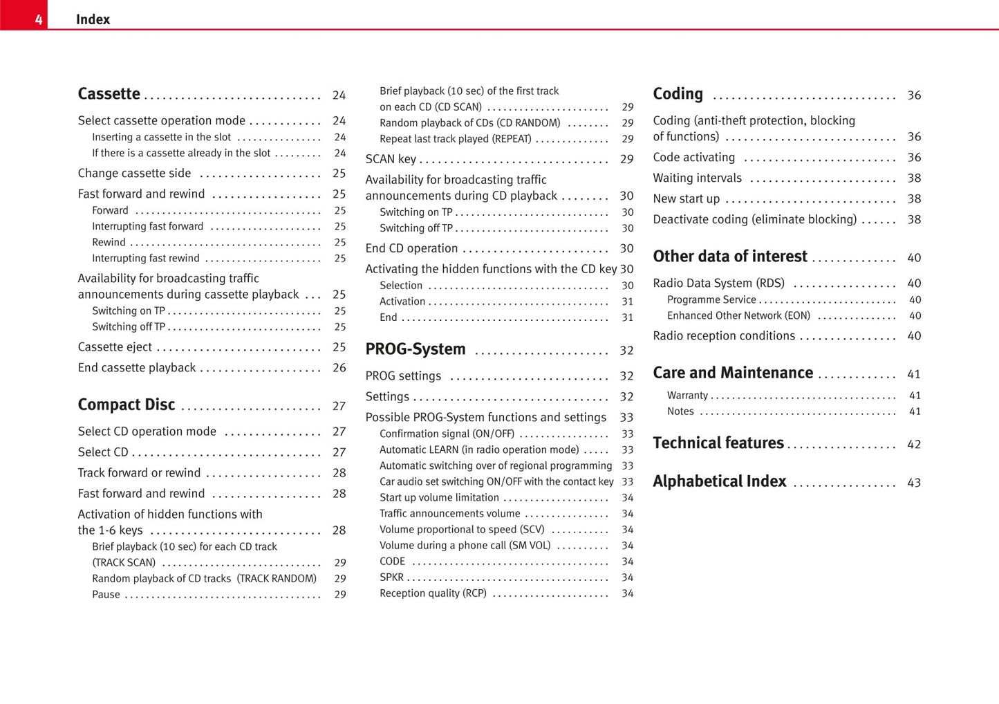 Seat Radio Lena Owners Manual