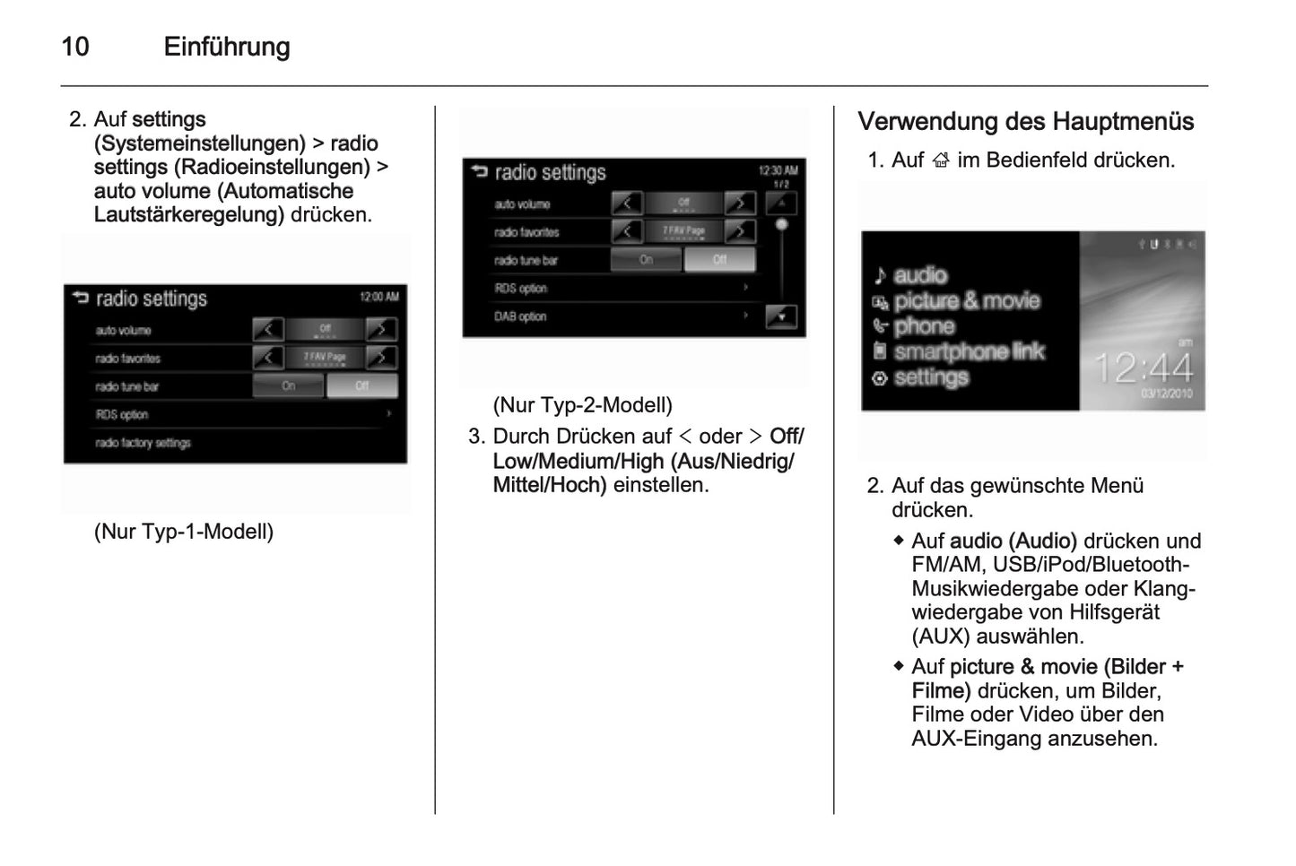 Chevrolet Spark Infotainment Bedienungsanleitung 2013