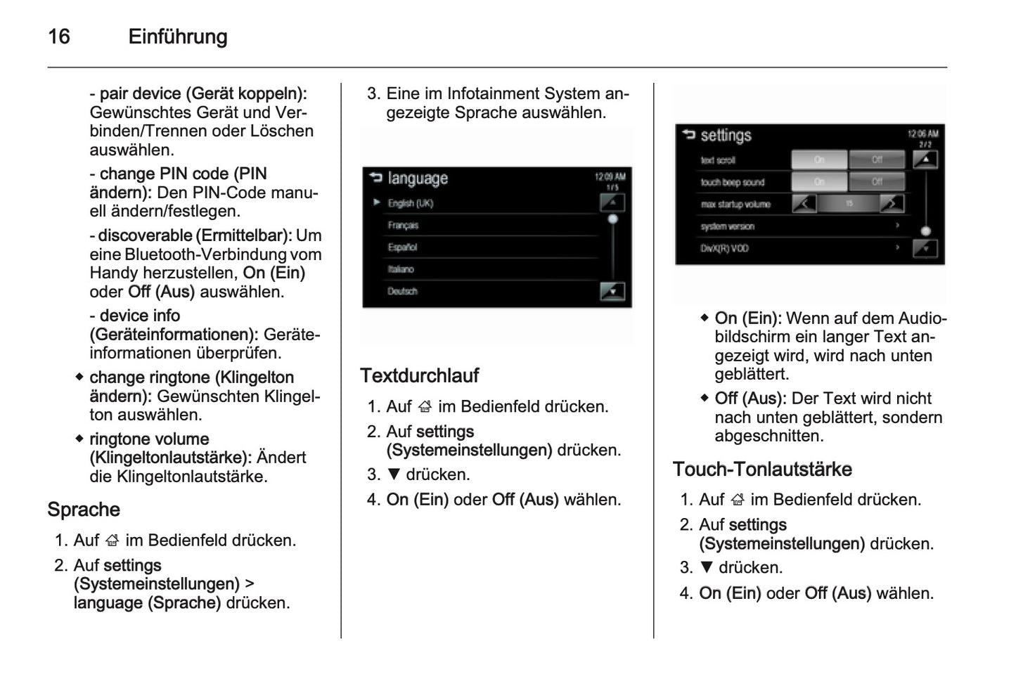 Chevrolet Spark Infotainment Bedienungsanleitung 2013