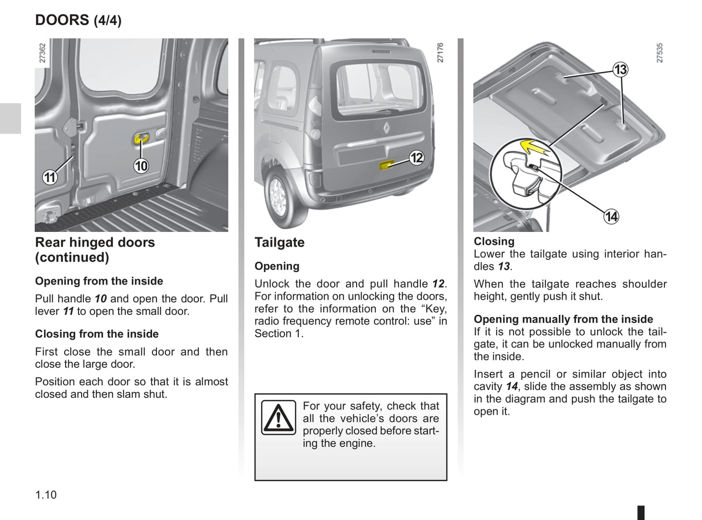 2008-2014 Renault Kangoo Manuel du propriétaire | Anglais