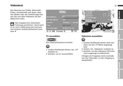 BMW Bordmonitor Mit Navigatie Und Tv Bedienungsanleitung 2000