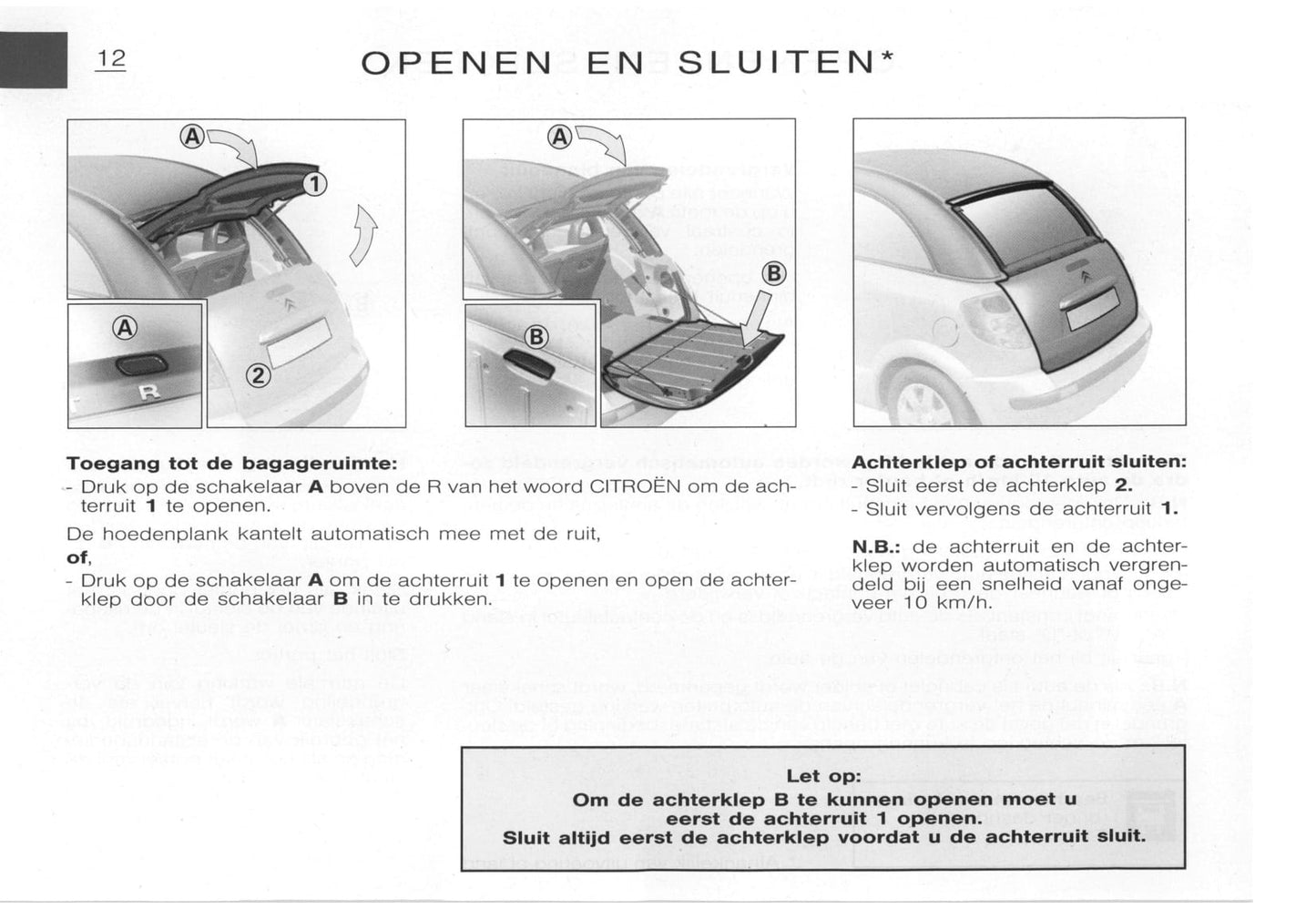 2003-2005 Citroën C3 Pluriel Bedienungsanleitung | Niederländisch