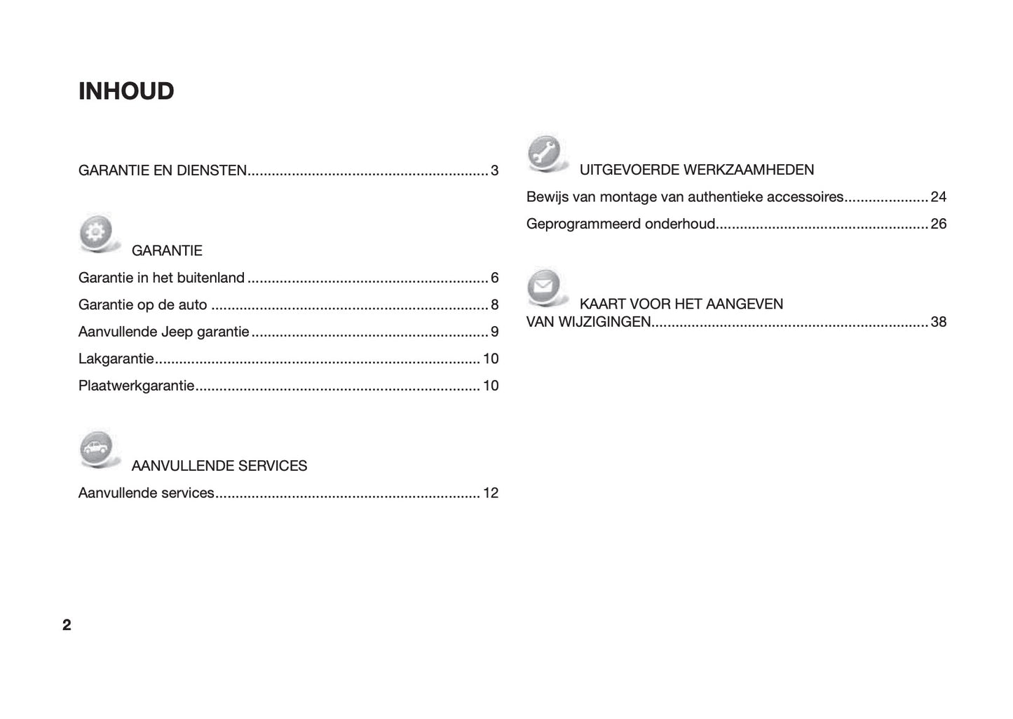 Jeep Garantie en Diensten Handleiding