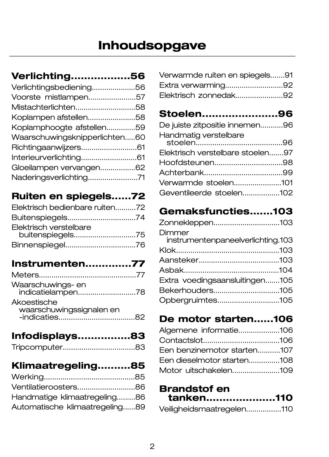 2005-2007 Ford Mondeo Owner's Manual | Dutch