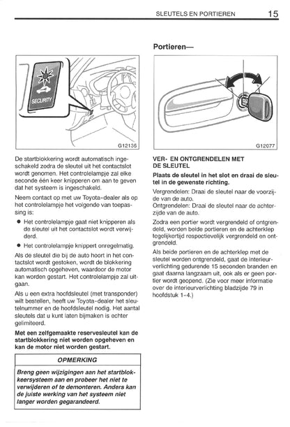 1999-2002 Toyota Celica Gebruikershandleiding | Nederlands