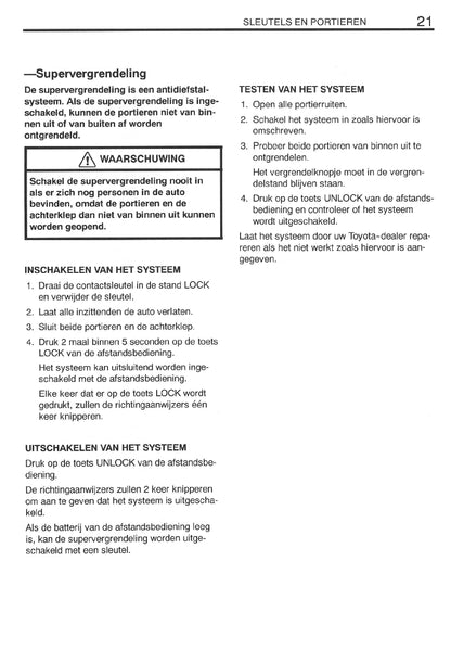 1999-2002 Toyota Celica Gebruikershandleiding | Nederlands