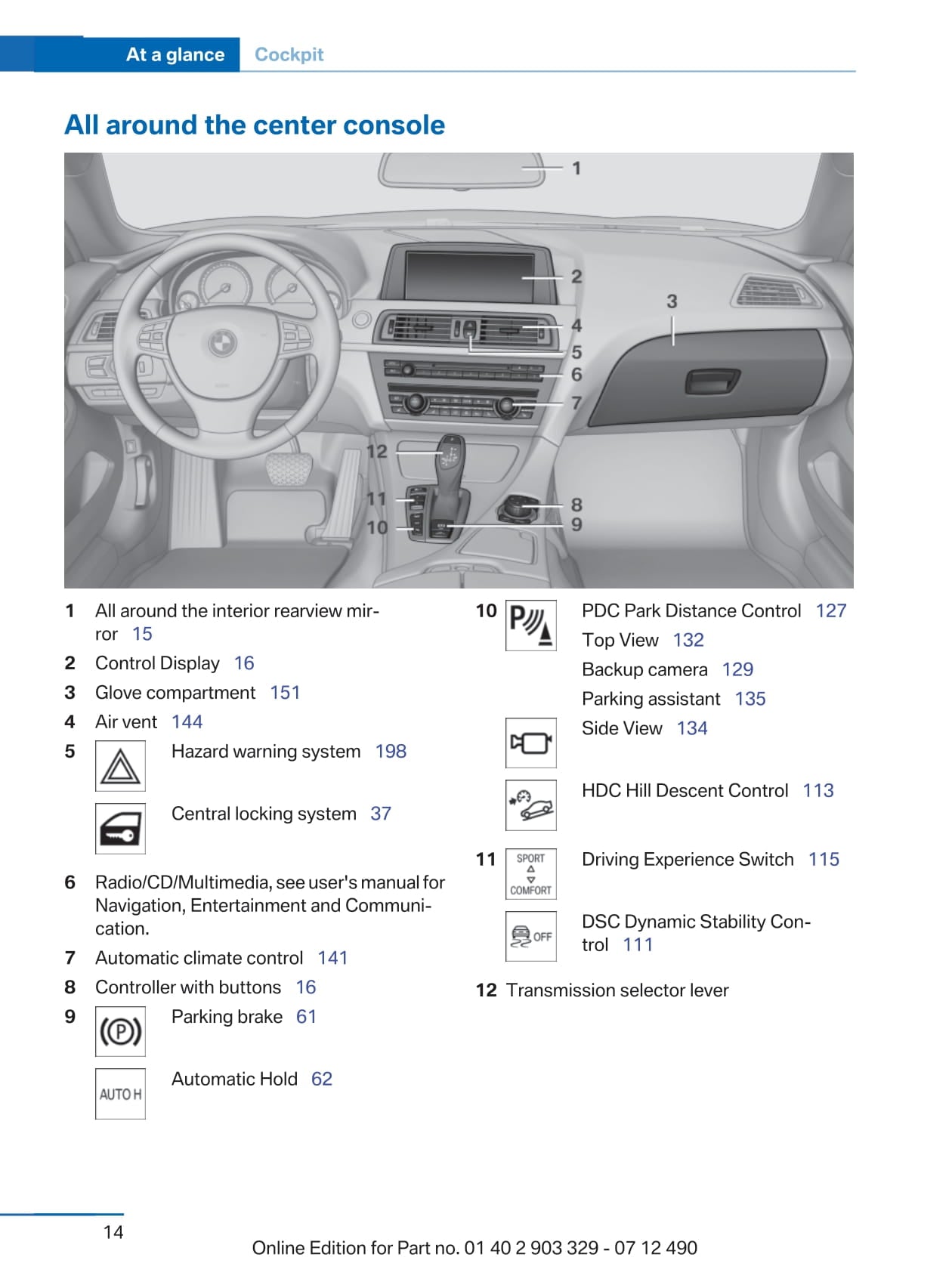 2013 BMW 6 Series Coupé Owner's Manual | English