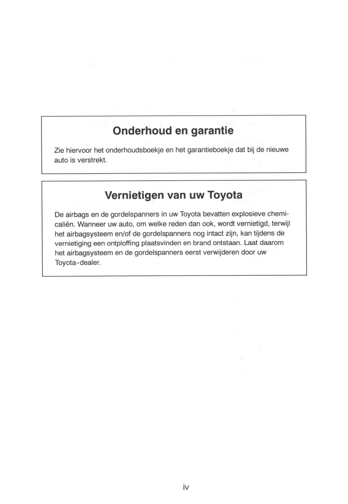 2000-2003 Toyota Avensis Gebruikershandleiding | Nederlands