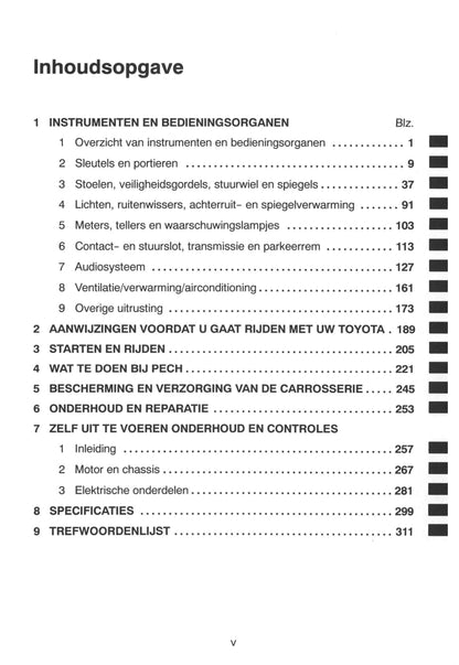 2000-2003 Toyota Avensis Gebruikershandleiding | Nederlands