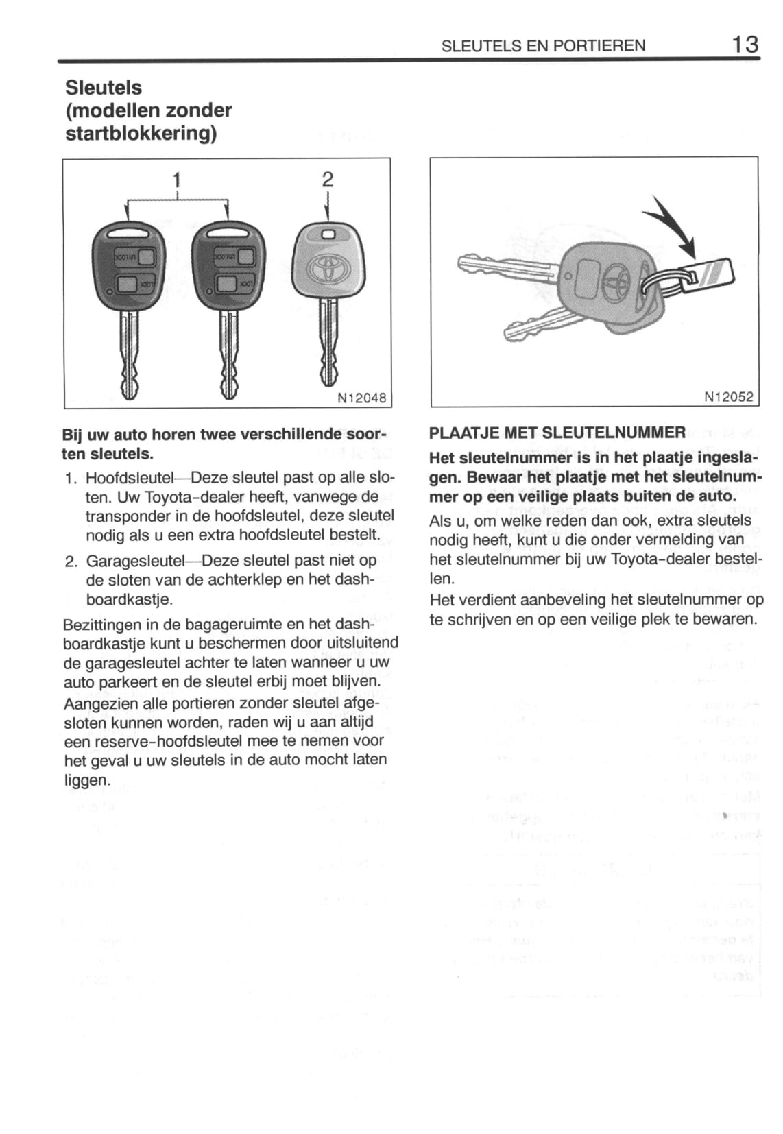 2000-2003 Toyota Avensis Gebruikershandleiding | Nederlands