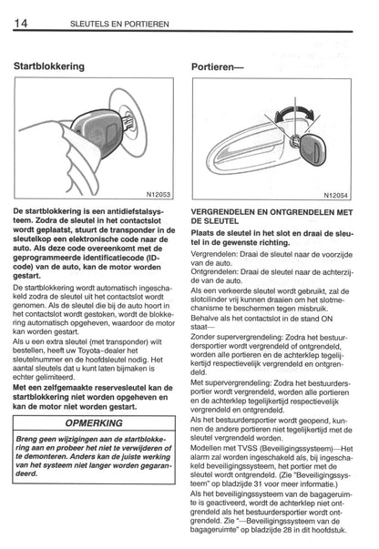 2000-2003 Toyota Avensis Gebruikershandleiding | Nederlands