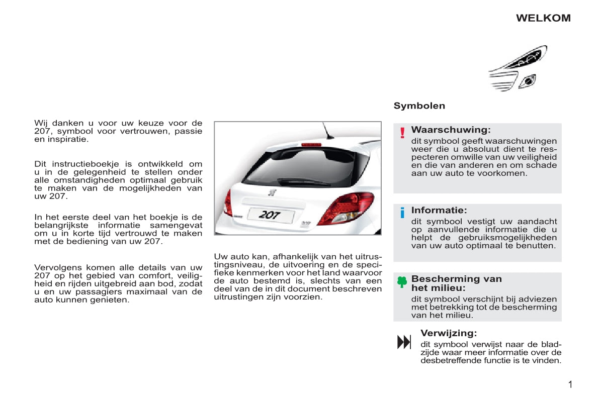 2011-2014 Peugeot 207/207 SW/207 SW Outdoor Owner's Manual | Dutch