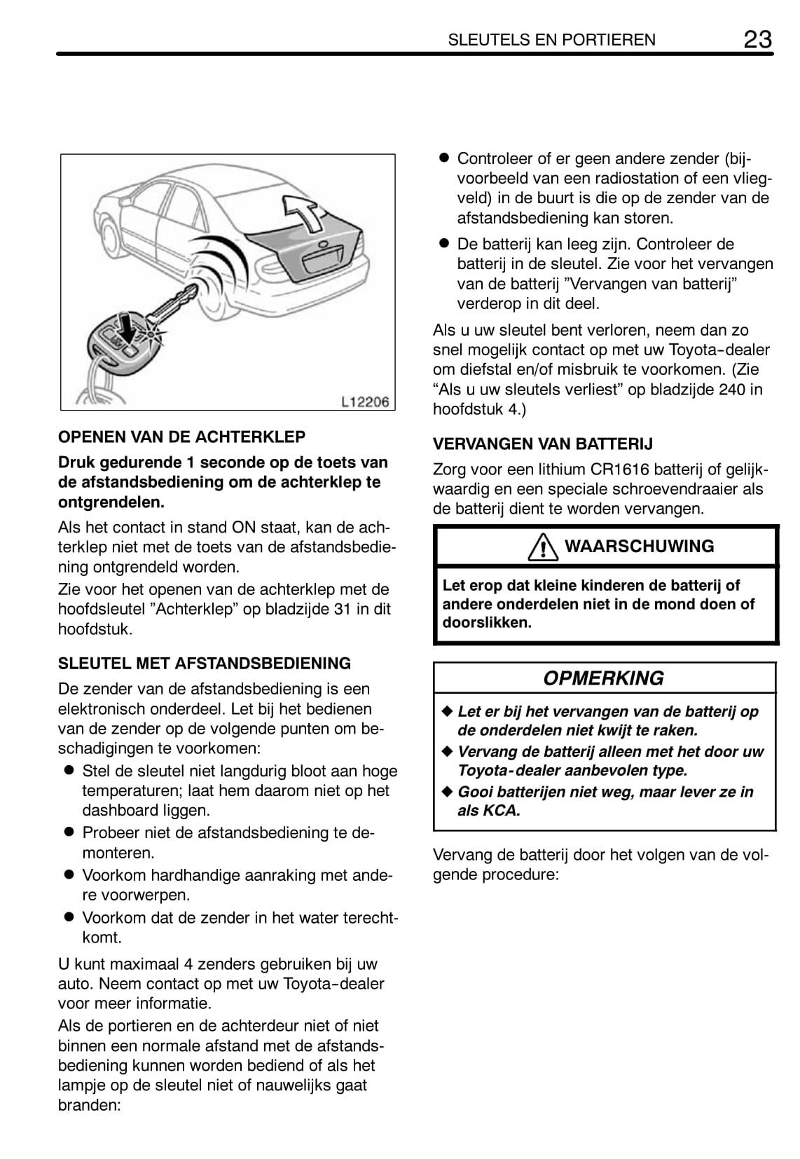 2002-2004 Toyota Camry Gebruikershandleiding | Nederlands