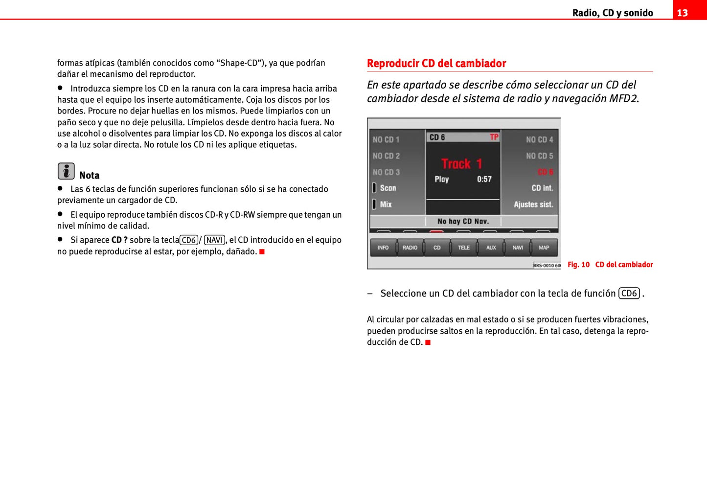 Seat Radio-Navegación MFD2 Manual de Instrucciones 2000 - 2010