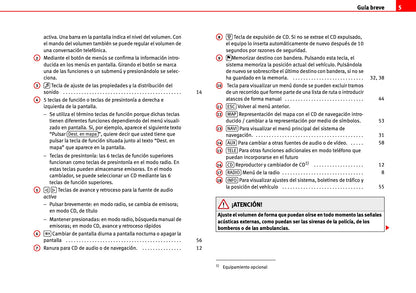 Seat Radio-Navegación MFD2 Manual de Instrucciones 2000 - 2010