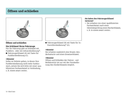 2004-2007 Smart Fortwo Owner's Manual | German