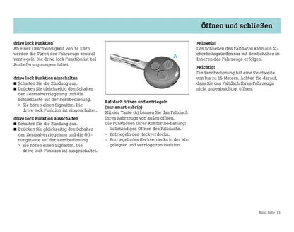 2004-2007 Smart Fortwo Owner's Manual | German