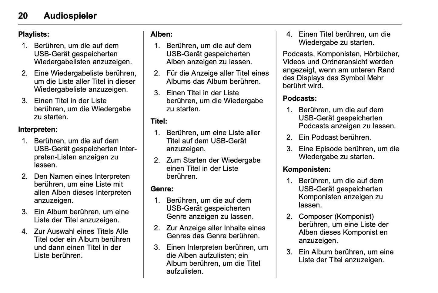 Chevrolet Corvette Infotainment Bedienungsanleitung 2018