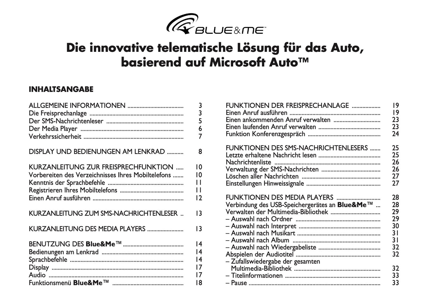 Abarth 500 Blue&Me Bedienungsanleitung 2014 - 2018